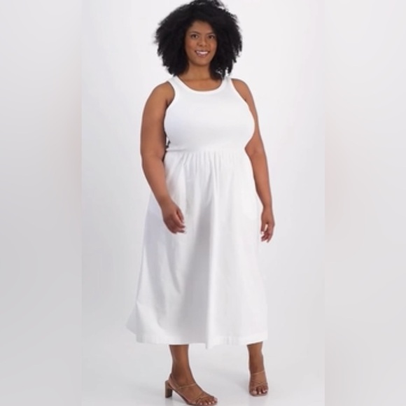 NWT On 34th white tank top maxi dress - 2X - Picture 1 of 10